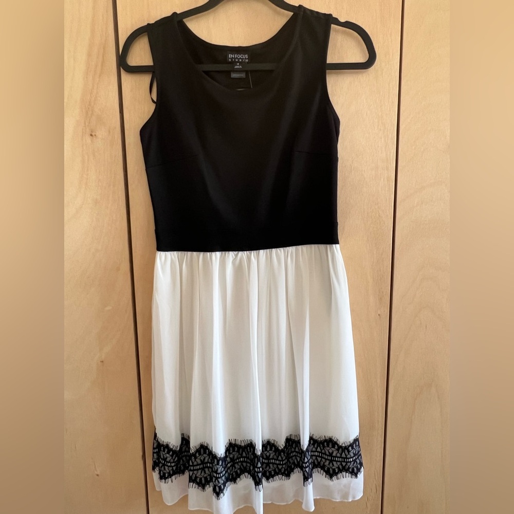 Elegant Black and White Dress